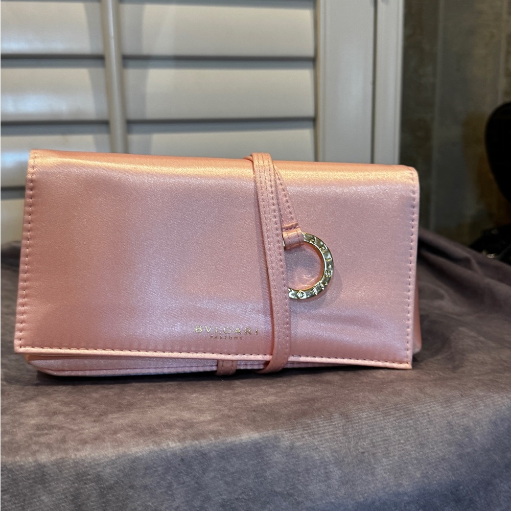 BLVGARI Elegant Satin Pink Clutch by BLVGARI